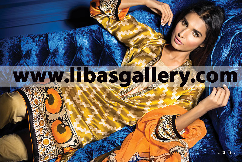 Sana Safinaz Silk Collection 2014 Stunning Chic Dress for Party and Special Occasions