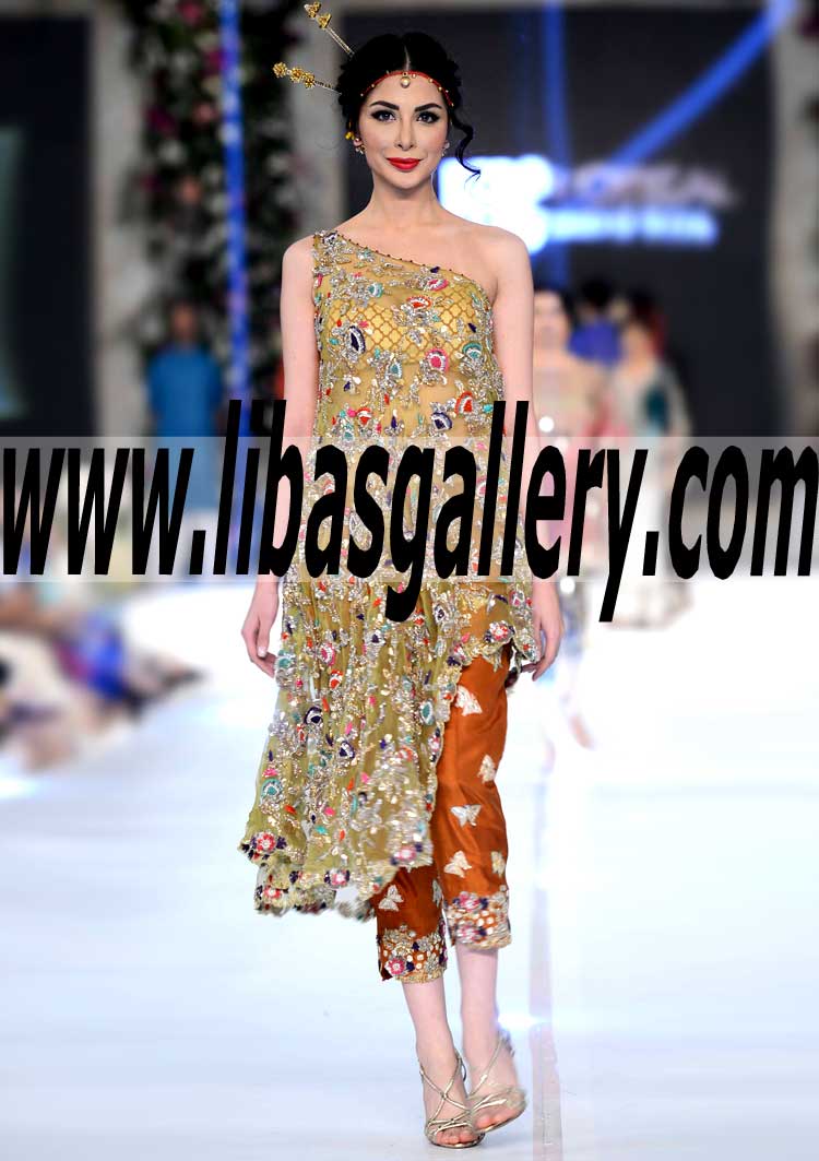 Dazzling Pakistani frock embellished designer Party Dress