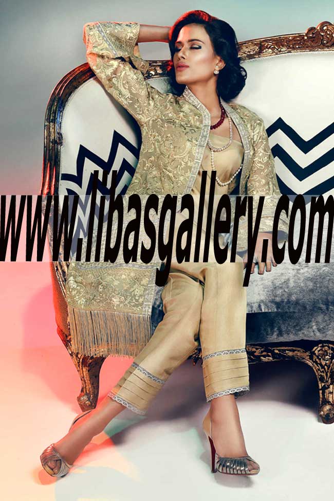 Magnificent Pakistani Designer Party Dress or Guest Wedding