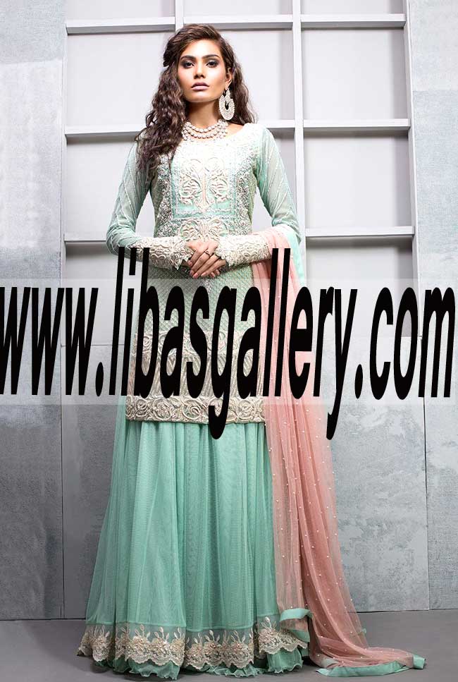 BEAUTIFUL FLOOR LENGTH Magic Mint BRIDESMAID DRESS for Formal Events