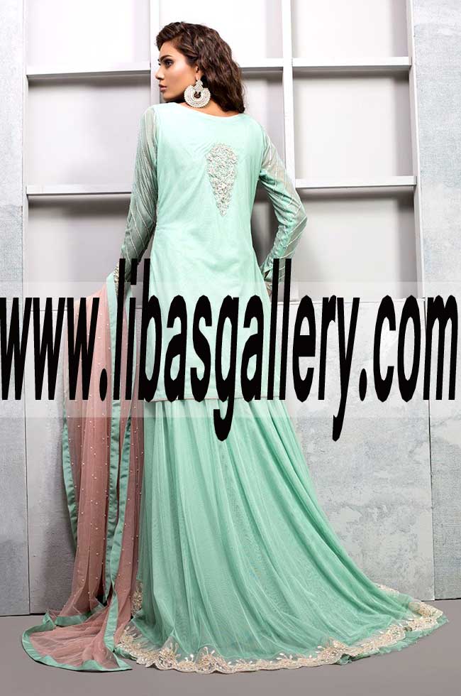 BEAUTIFUL FLOOR LENGTH Magic Mint BRIDESMAID DRESS for Formal Events