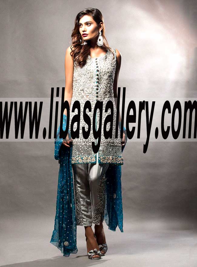 HOT GREY Majestic Embellished BRIDESMAID DRESS for Party and Formal Events