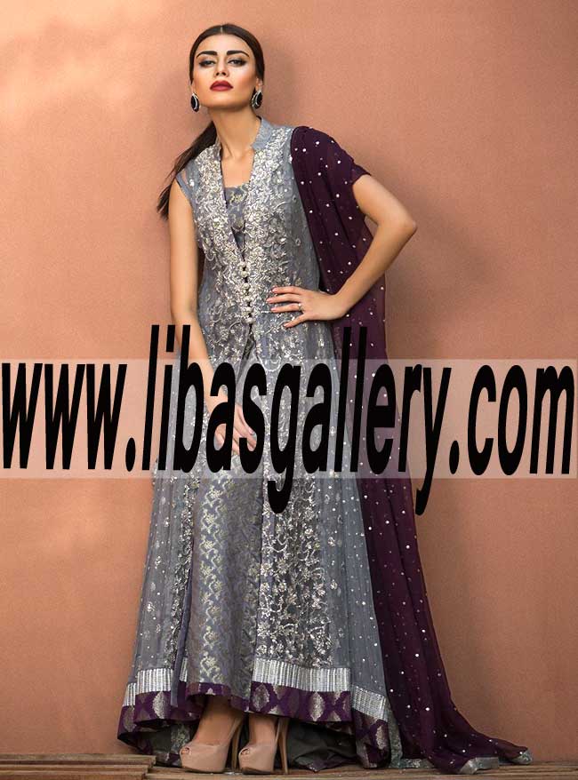 Fantastic GREY AND SILVER JACKET Party Wear for Party and Formal Events