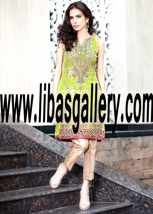 Enchanting Party Wear with alluring and dazzling embroidery and embellishments for Formal and Social Events