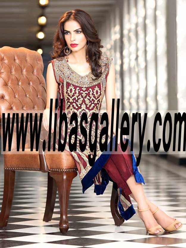 Majestic Designer Dress with dazzling and lovely embellishments for Party and Evening