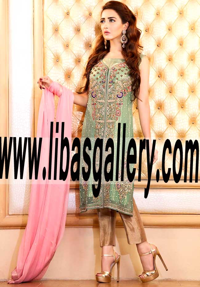 Majestic Designer Party wear with charming and nice embellishments and embroidery for Party and Formal Events