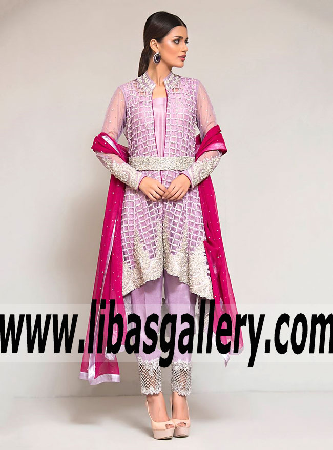 Lovely LILAC PEPLUM DRESS for Evening and Formal Occasions