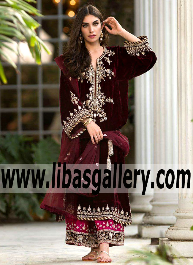 Enthralling Dark Scarlet Lisianthus Party Dress