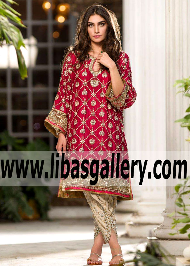 Stunning Deep Carmine Crocus Party Dress