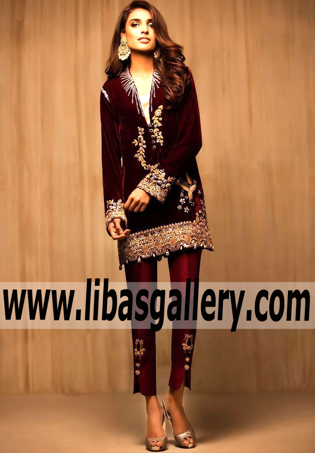 Velvet Party Dresses For Special Occasions Latest Designer Party Dresses Collection with Rich Embellishments California CA USA