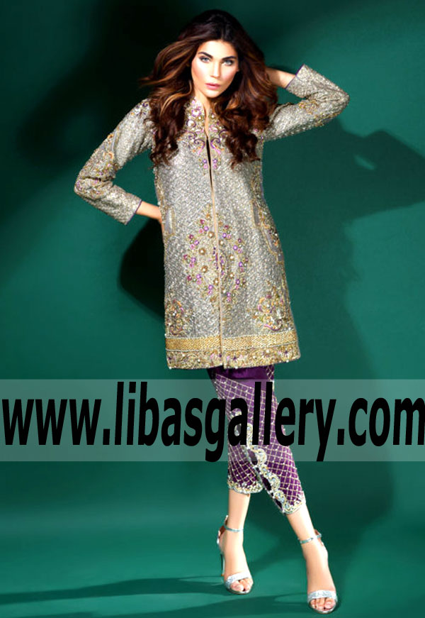 Stylish Trolley Grey Dahlia Party Dress