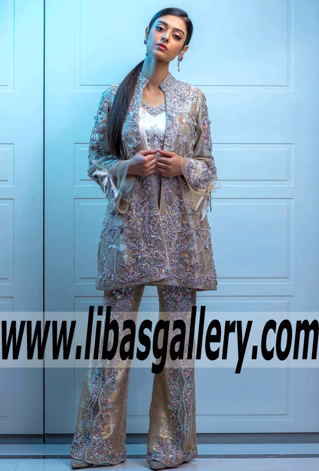 A dreamy Party Suit perfect for your festive occasions Complemented by signature craftsmanship and subtle detailing all over Silk lining High Quality 3 pc suit Shipping worldwide Morocco Myanmar Burma Maldives Malawi Kyrgyzstan
