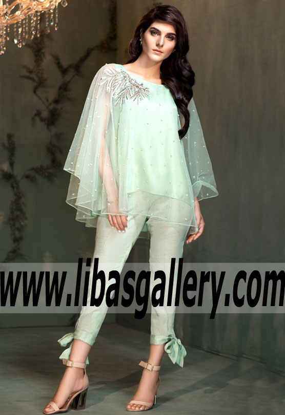 Dreamy Mint Green Aster Cape