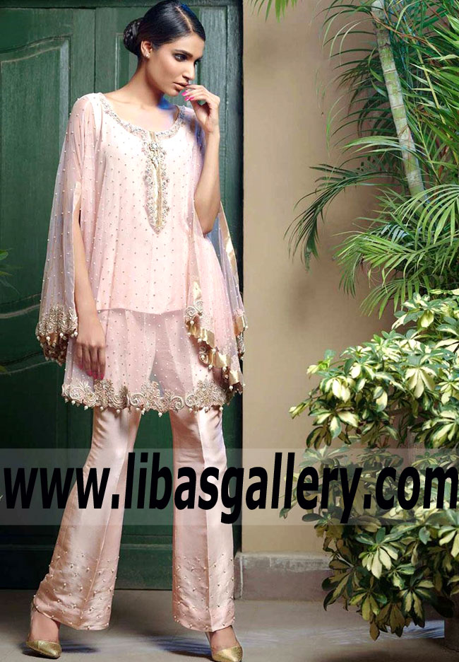 Majestic Pink Zenica Designer Party Dress