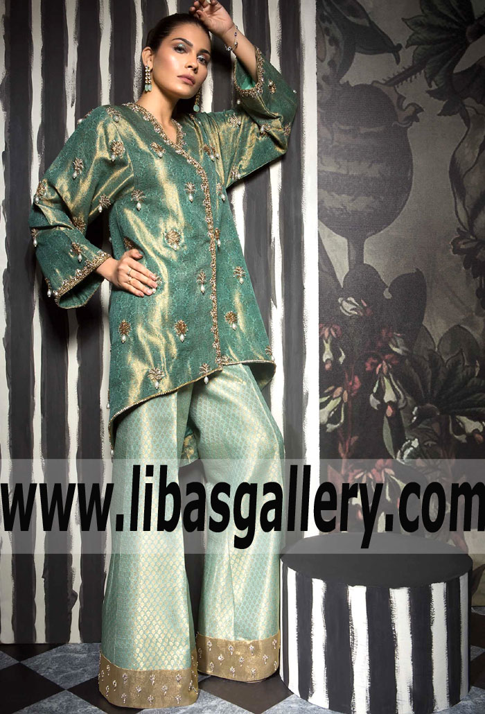 Evoking Cambridge Blue Tansy Party Dress