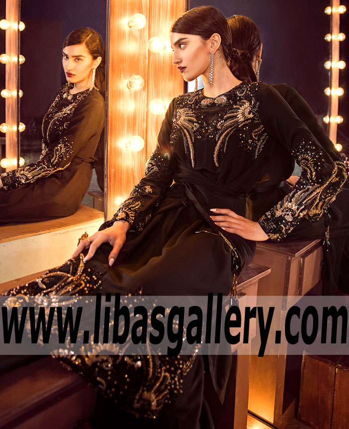 Elegant Black Tansy Party Dress