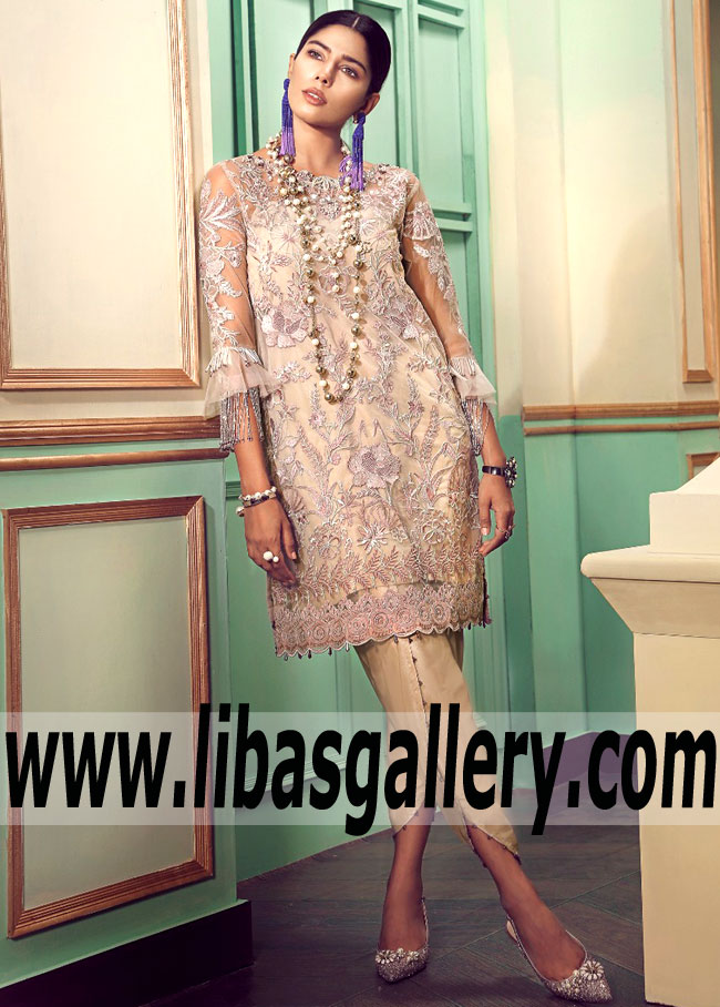 Stunning Almond Aquilegia Party Dress