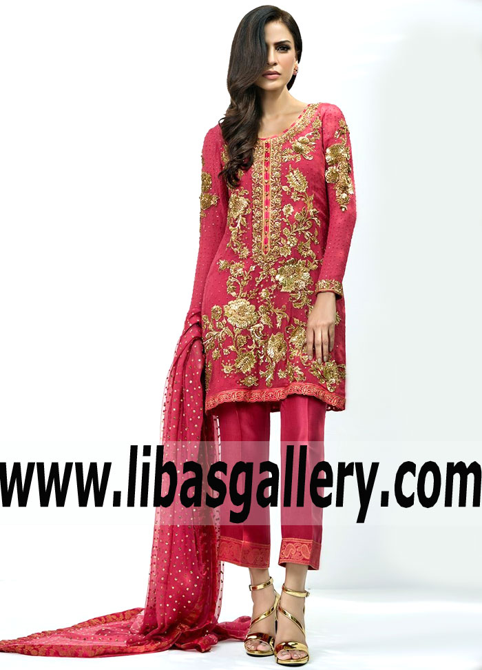 Latest Cerise Pink Arum Party Dress