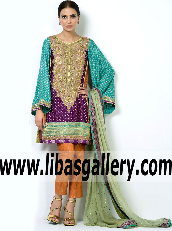 Sister of the Groom Shalwar Kameez 2018 Exclusive Nomi Ansari Formal Ensemble USA New York, New Jersey