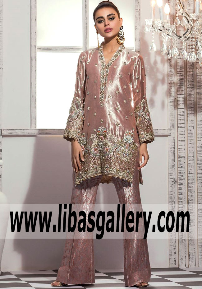 Pakistani Designer Annus Abrar Party Wear Dress Fabulous Pink Evening Dress Fremont, California Buy Online