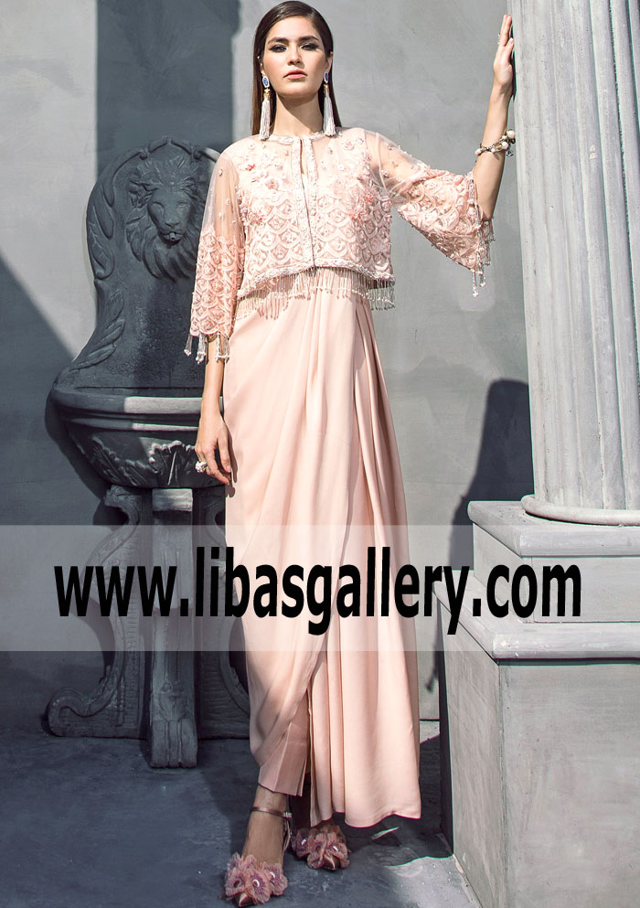 Twilla Pink Cape Drapped Dress