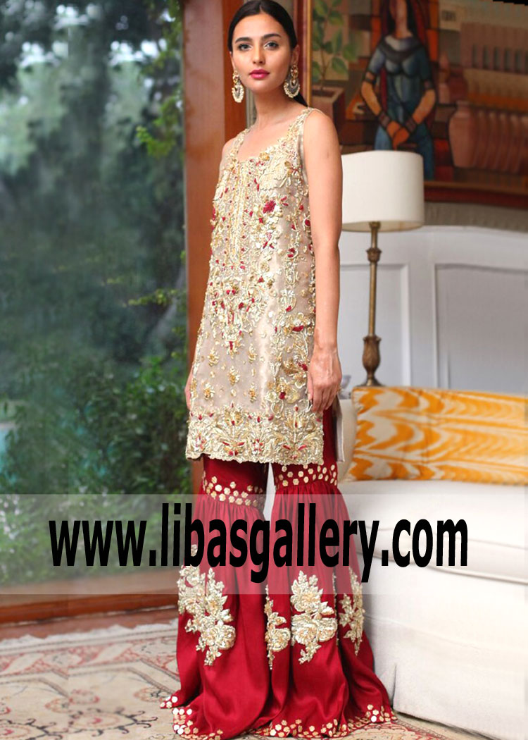 Octavia Red Gold Gharara