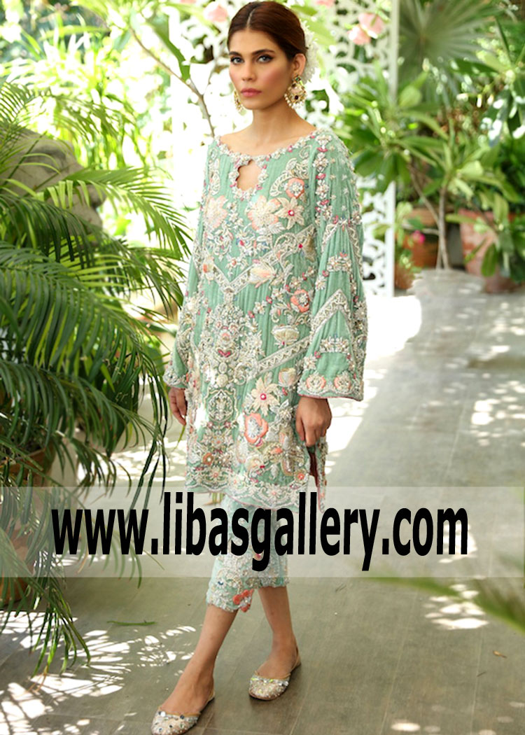 Rowena Mint Velvet Party Dress