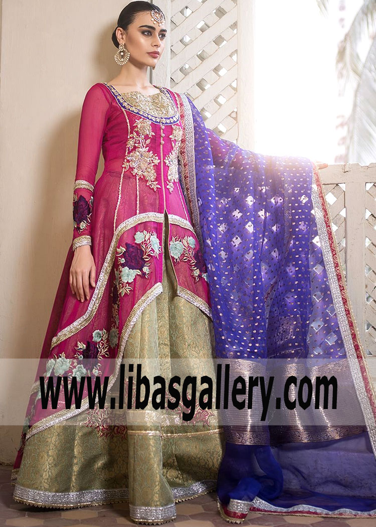 Impressive Red-violet Dahlia Anarkali