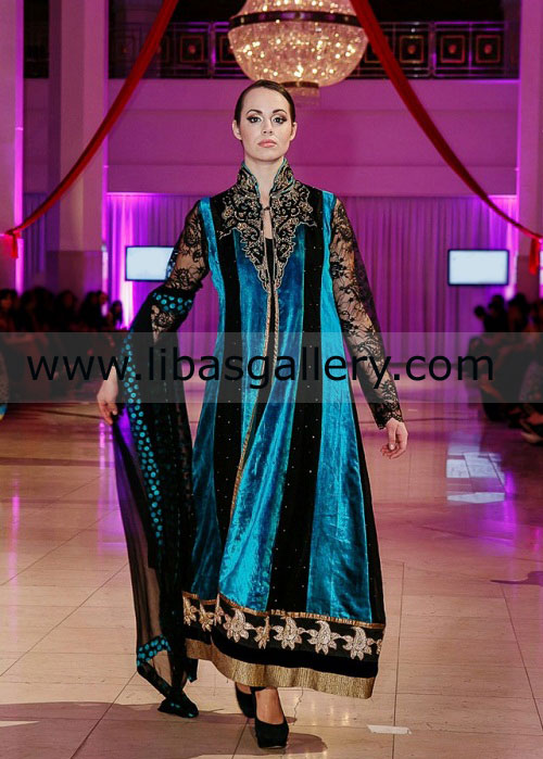 Teal Blue Branden Party Wear Dresses 