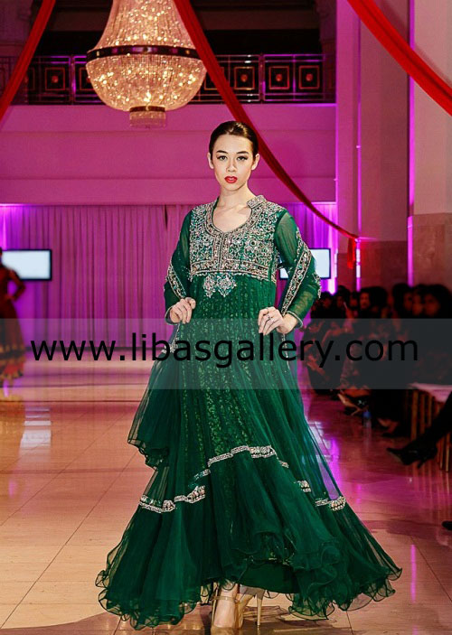 British Racing Green Marisa Party wear