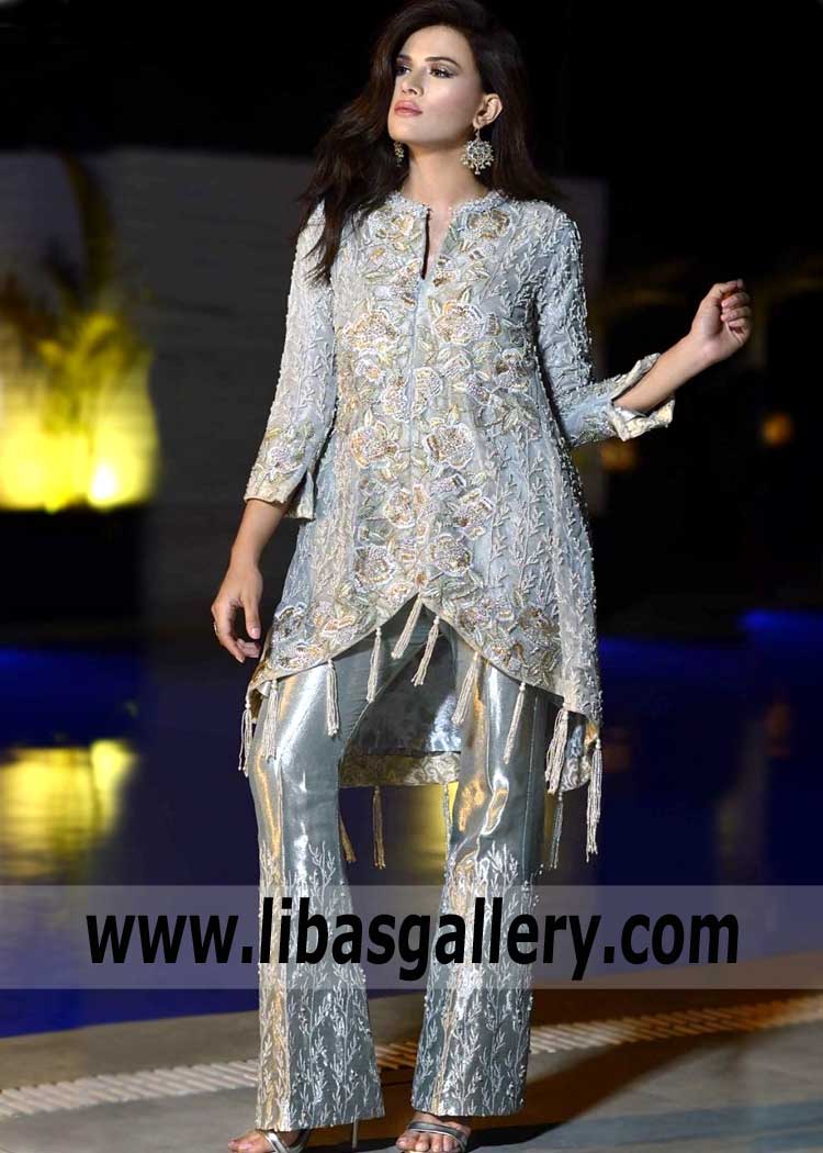 Unique Cadet Grey Evening Dress for Party and Formal Occasions