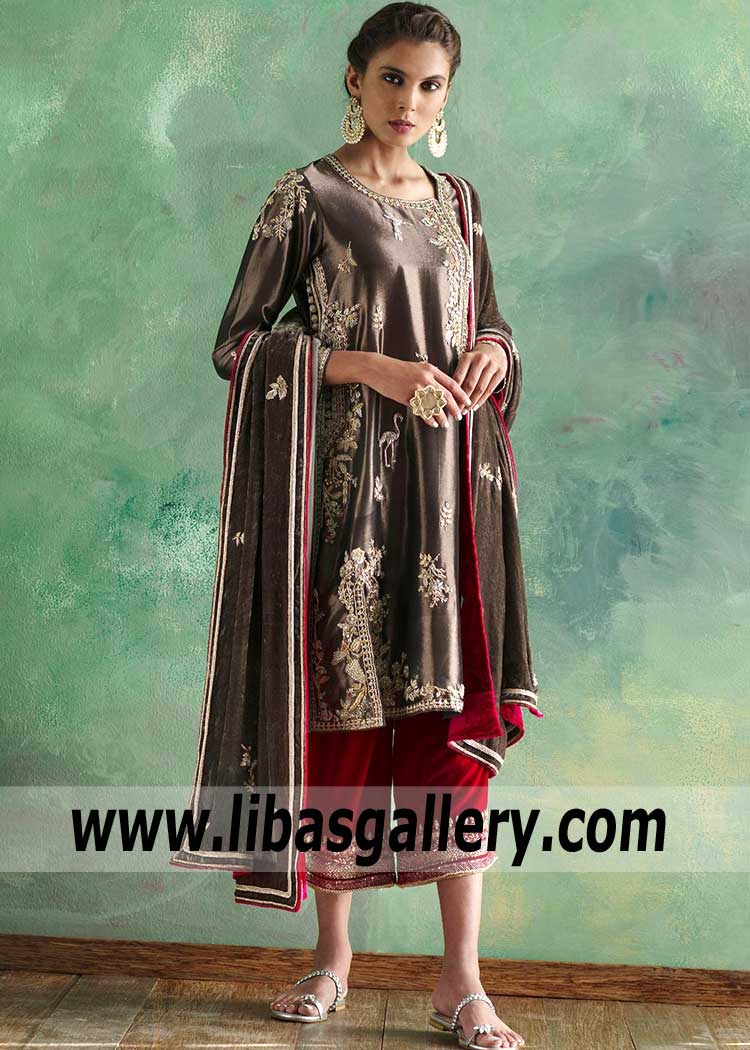 Stylish Wedding Party Dresses Nida Azwer Brooklyn New York USA Party Dresses Pakistan