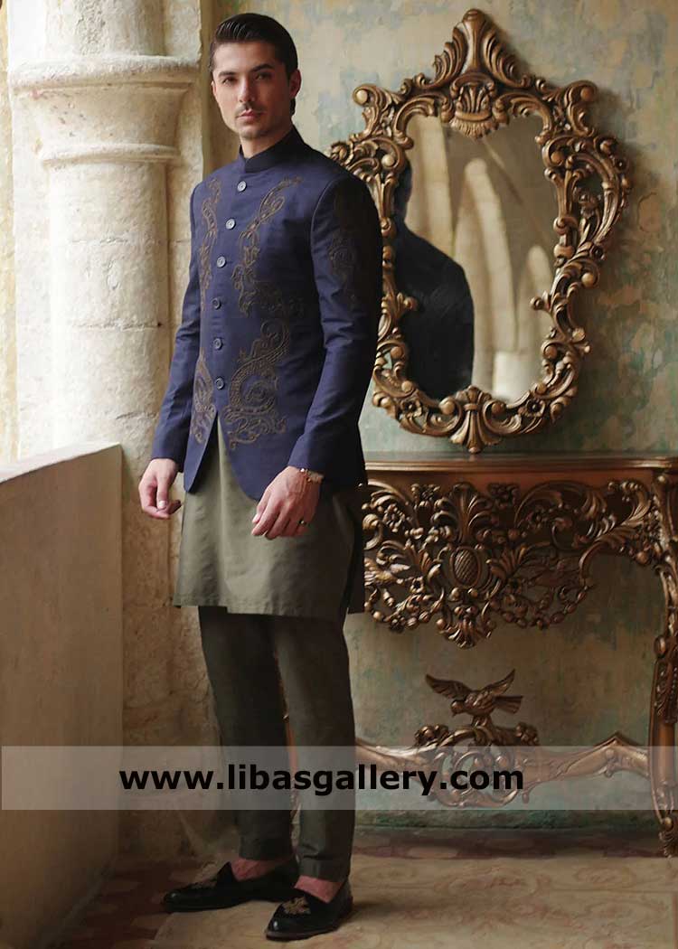 Delft Blue hand Embroidered prince coat