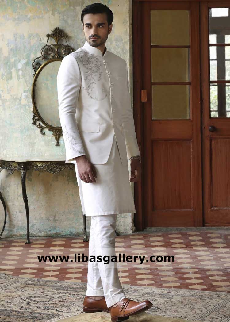 Ivory prince coat hand embroidered