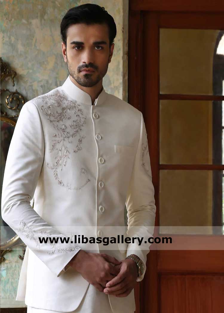 Ivory prince coat hand embroidered