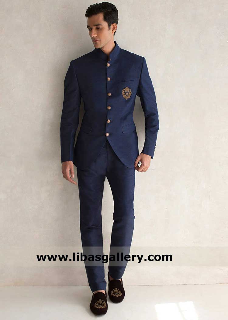 Navy Blue refined prince coat for occasion