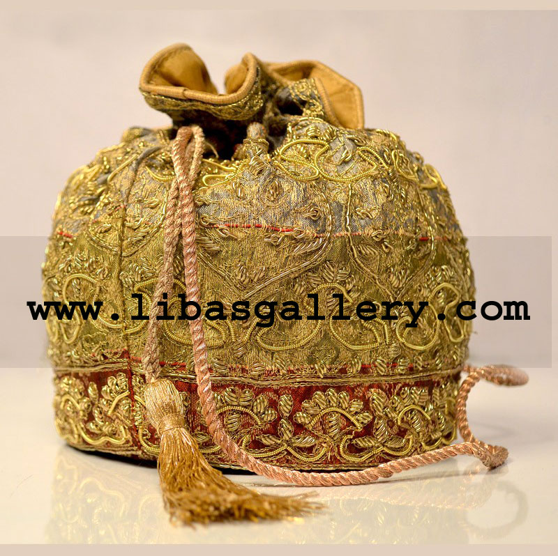 Hand Embellished bridal mehndi nikah walima pouches