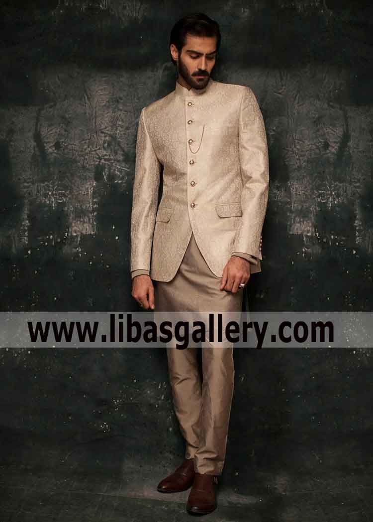 Jamawar Mehndi Party Prince coat for men