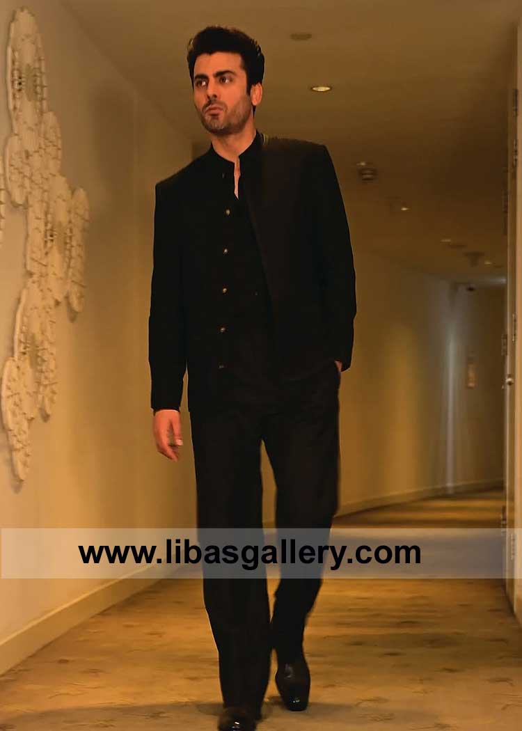 Fawad khan in Latest Black Blazer and matching pants with crisp black shirt inside exuding classic sophistication with a modern edge UK USA Canada Australia Dubai Fawad khan in Latest Black Blazer and matching pants with crisp black shirt inside exuding classic sophistication with a modern edge UK USA Canada Australia Dubai