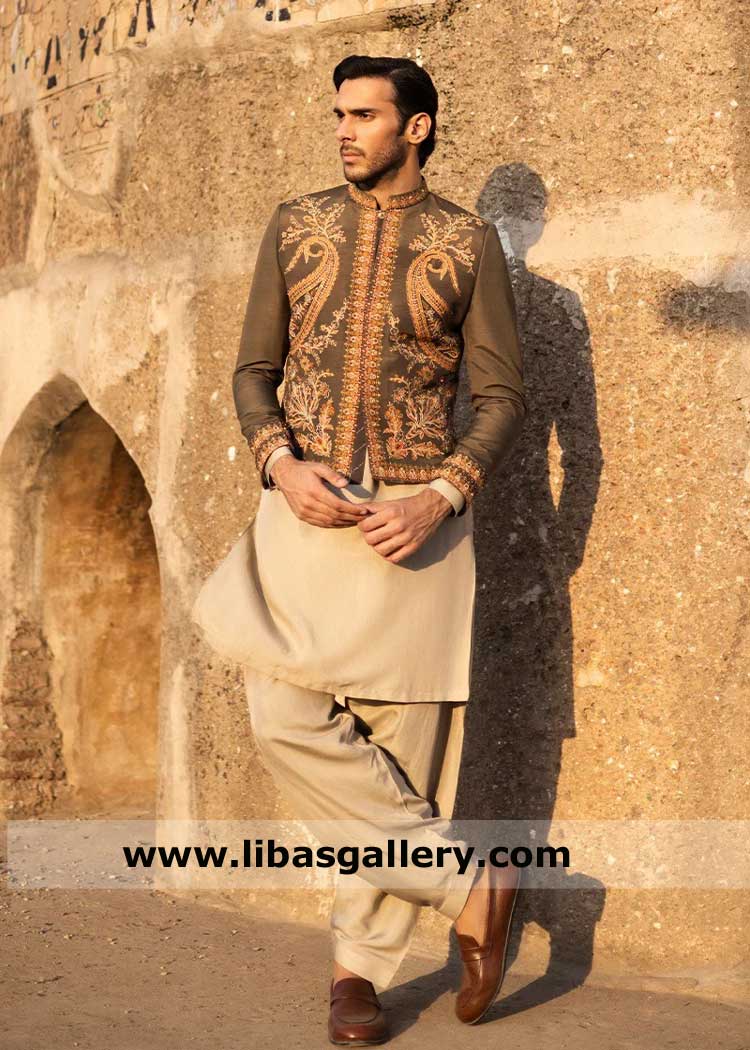 Green Regal Handcrafted Prince Coat