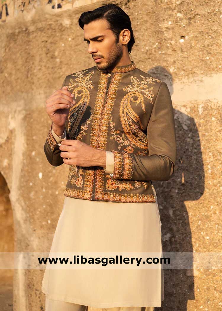 Green Regal Handcrafted Prince Coat