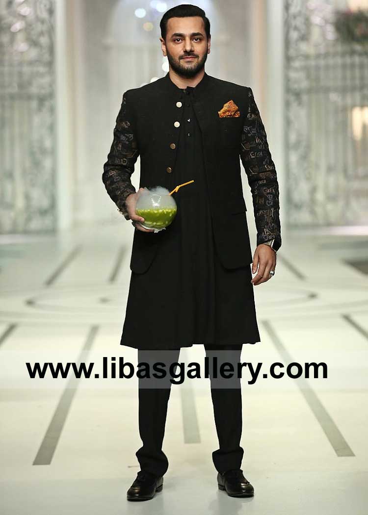 Grooom Black Prince Coat for wedding