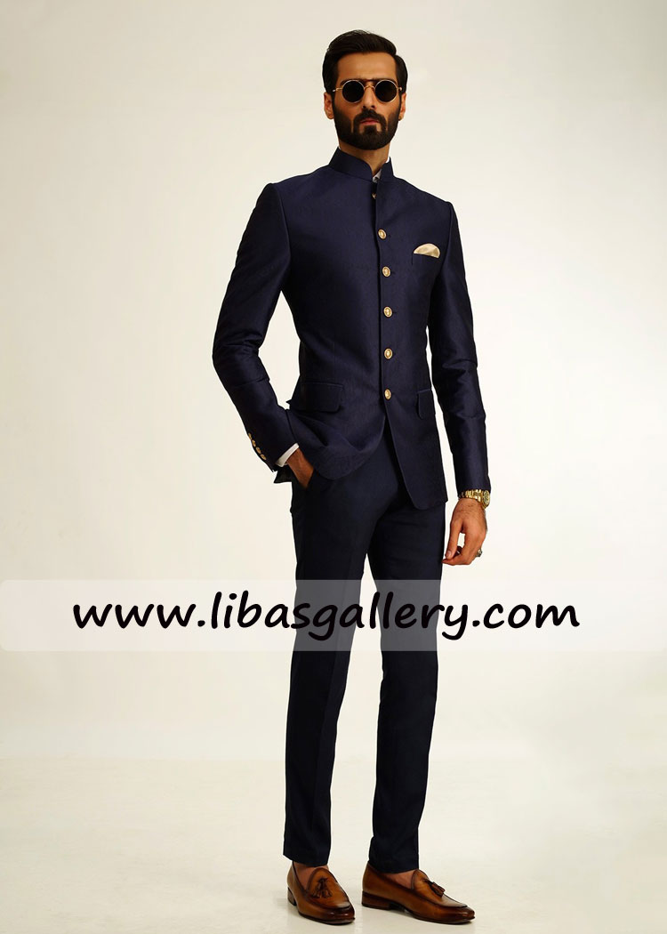Fashionable latest prince coat monotone pants