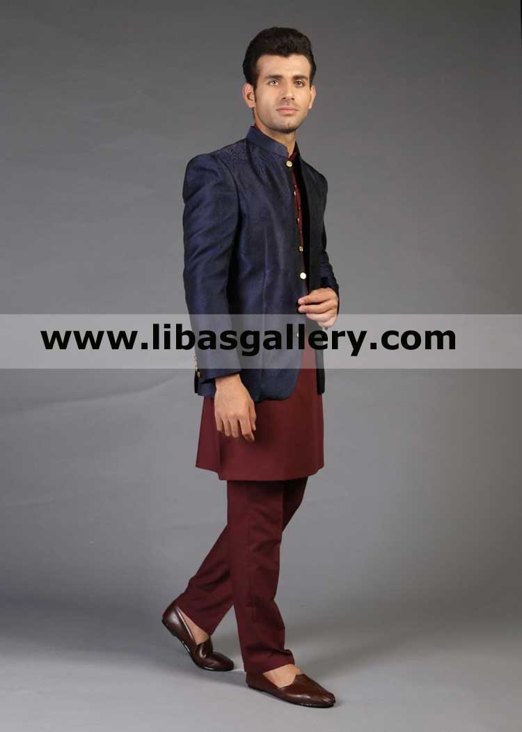 Jamawar Special occasion prince coat jacket for male