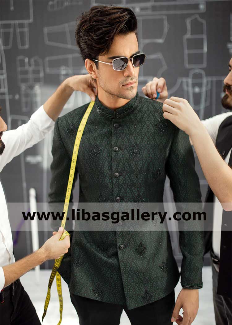 Imported Fabric Gents Prince Coat With Embroidered Motifs