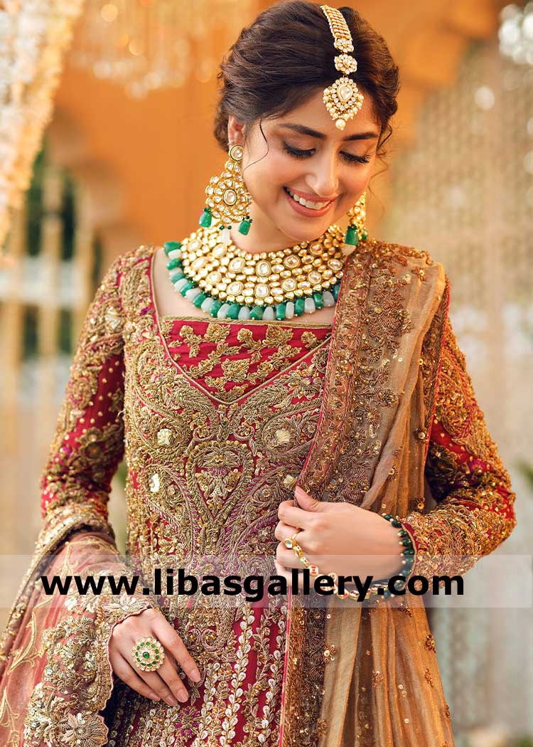 Red Luxury Bridal Lehenga Dress for Nikah