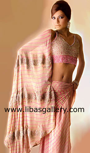 Rose Color Saree