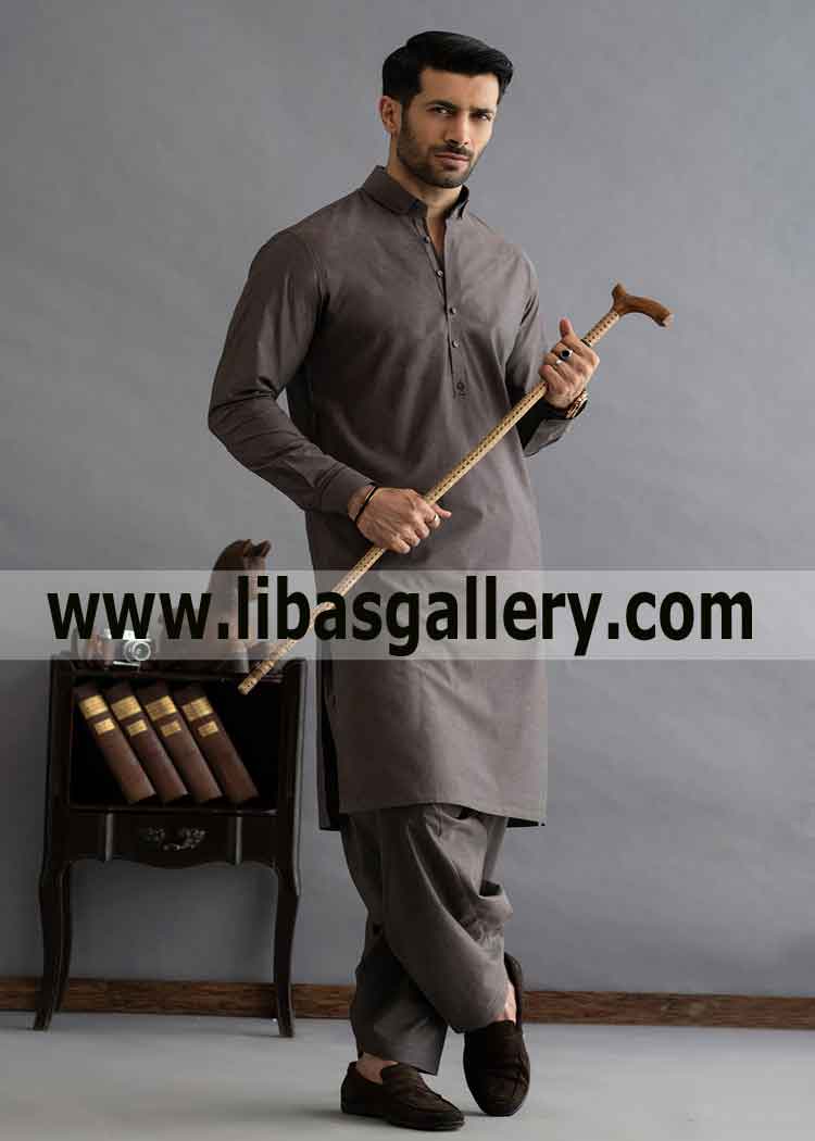 Latest Textured Kameez Shalwar for Men