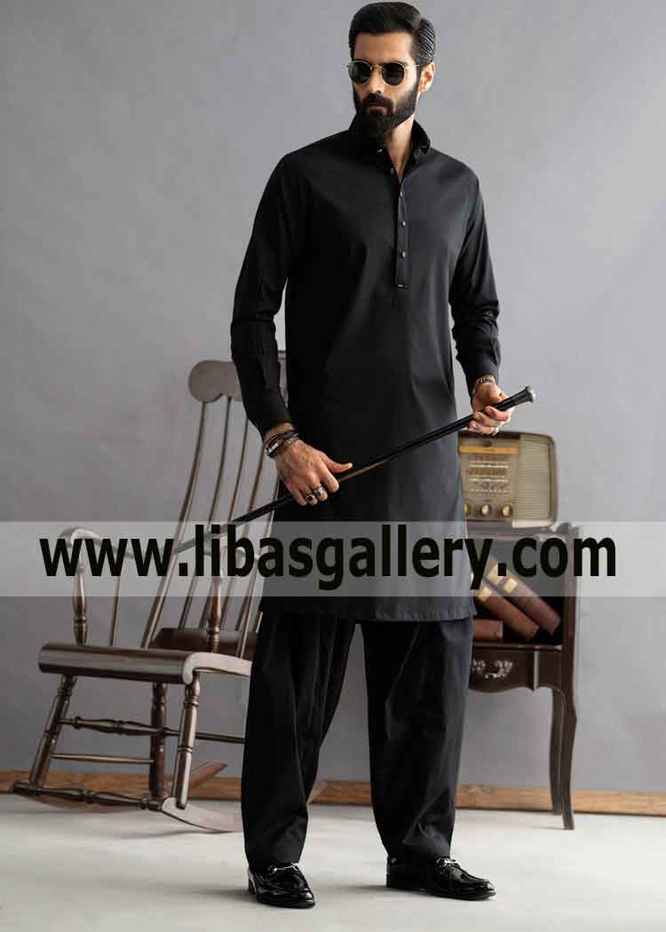 JET BLACK SIGNATURE SERIES KAMEEZ SHALWAR for serious type man shop online from CC London southhall UK JET BLACK SIGNATURE SERIES KAMEEZ SHALWAR for serious type man shop online from CC London southhall UK