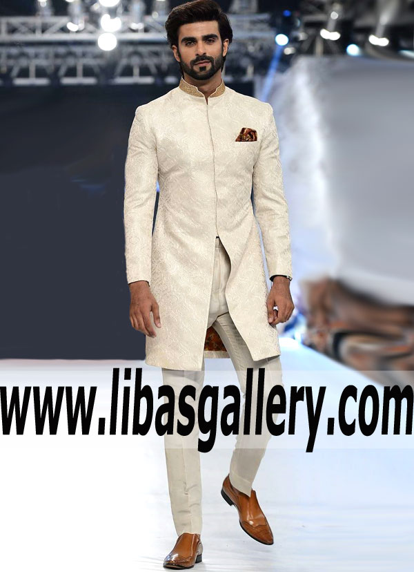 Royal Impression Jamawar Sherwani for Modern Groom